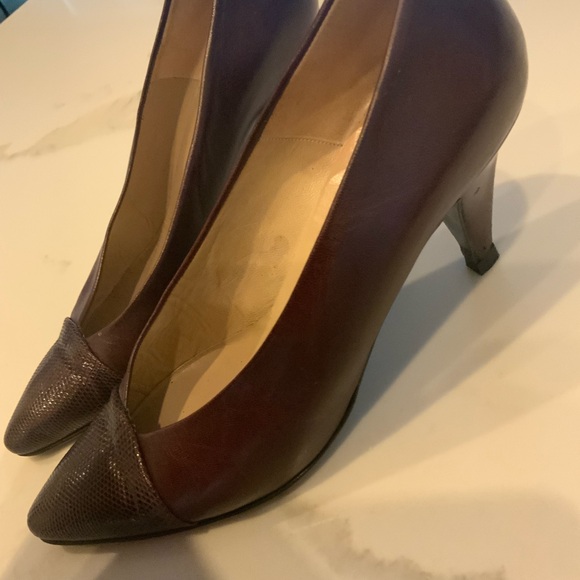 Gucci Brown Leather Heels with Pointed Toe - Picture 3 of 4